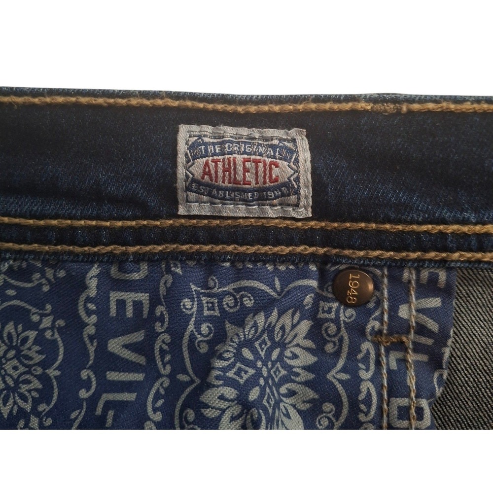 Devil-Dog Dungarees Jeans Mens 38x30* Athletic Slim Fit Dark Wash Indigo denim - Picture 3 of 11